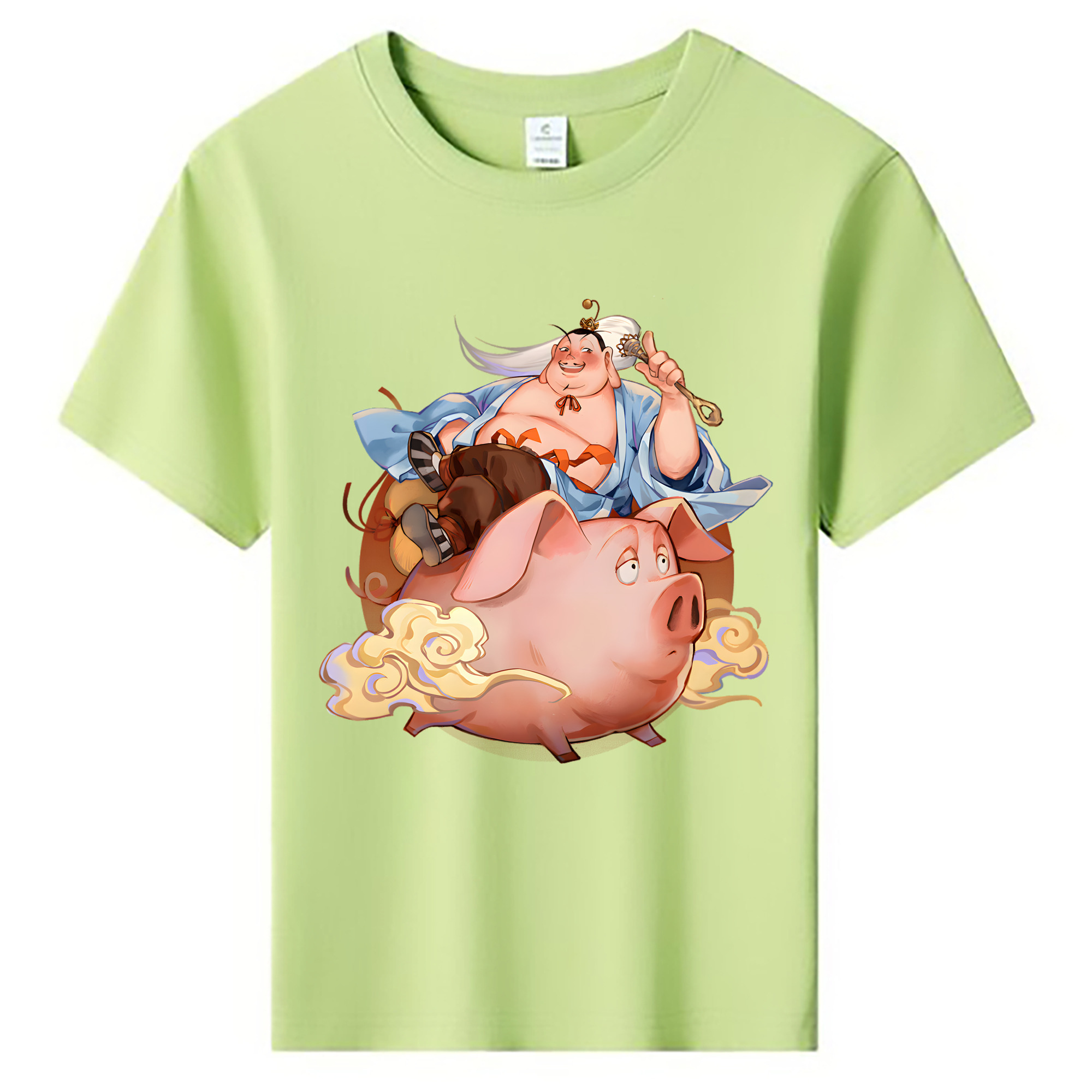 （画像用） Ne Zha 2 ナタ 魔童の大暴れ 綿100％キッズTシャツ（フロントプリント）